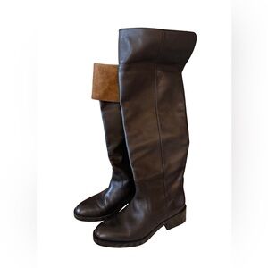 Zara Black and Brown Over-the-Knee Boots